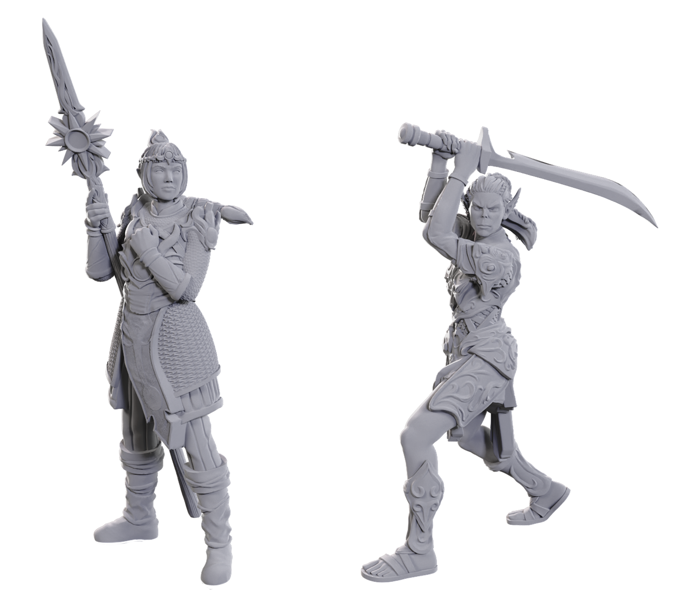 D&D Special Edition Baldur's Gate 3 - Unpainted Minis - Lae'Zel & Shadowheart