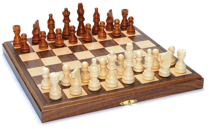 We Games - Chess Set - 11.5" Folding Wood Walnut